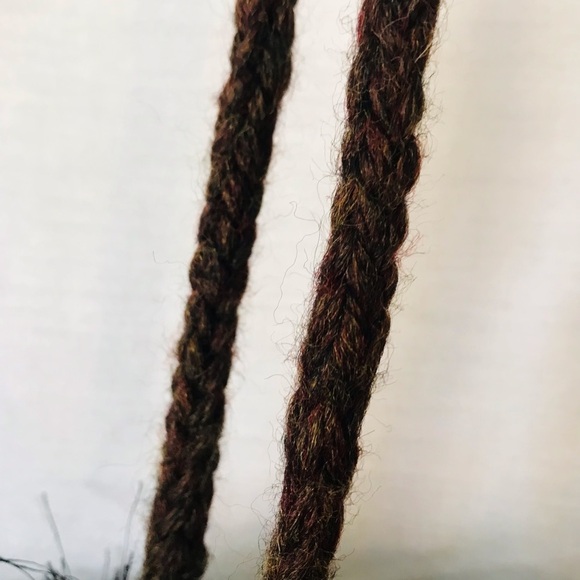 Handmade Beautiful Knit Reversible Purse Bag Brown Colors - Picture 5 of 5